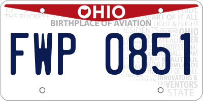 OH license plate FWP0851