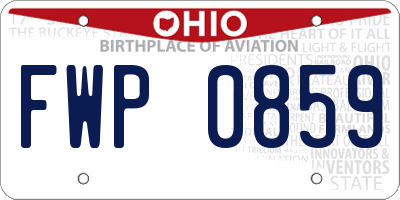 OH license plate FWP0859