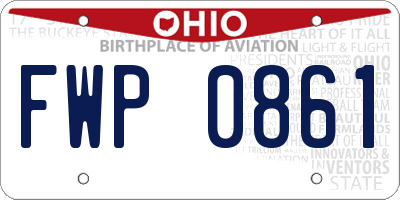 OH license plate FWP0861