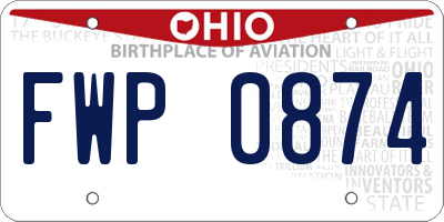 OH license plate FWP0874
