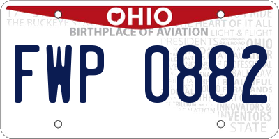 OH license plate FWP0882