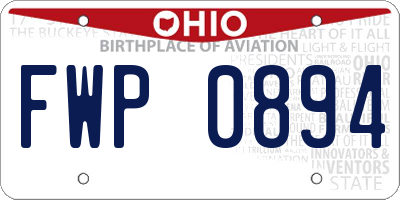 OH license plate FWP0894