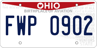 OH license plate FWP0902