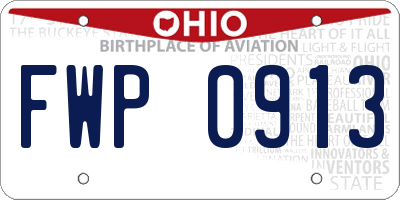 OH license plate FWP0913