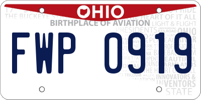 OH license plate FWP0919