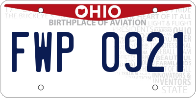OH license plate FWP0921