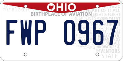 OH license plate FWP0967