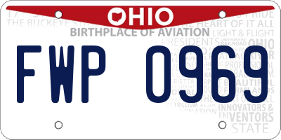 OH license plate FWP0969