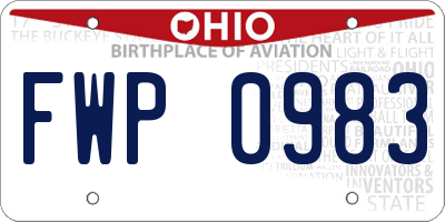 OH license plate FWP0983