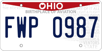 OH license plate FWP0987