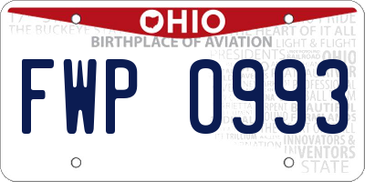OH license plate FWP0993