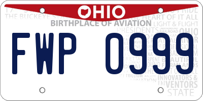 OH license plate FWP0999