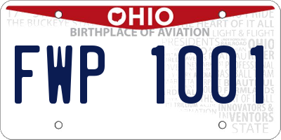 OH license plate FWP1001