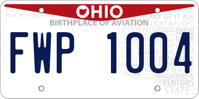 OH license plate FWP1004