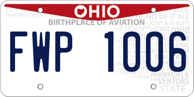 OH license plate FWP1006