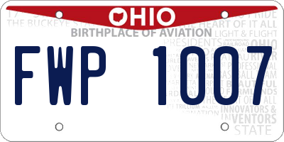 OH license plate FWP1007