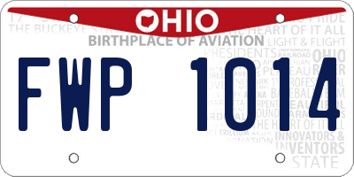 OH license plate FWP1014