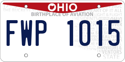 OH license plate FWP1015