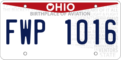 OH license plate FWP1016