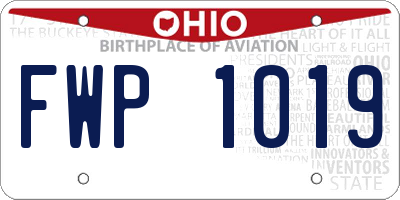 OH license plate FWP1019