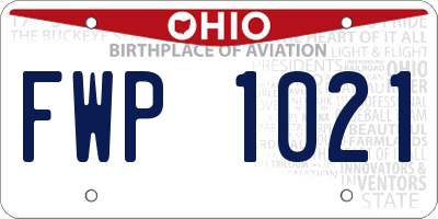 OH license plate FWP1021