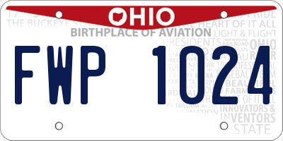 OH license plate FWP1024