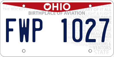 OH license plate FWP1027