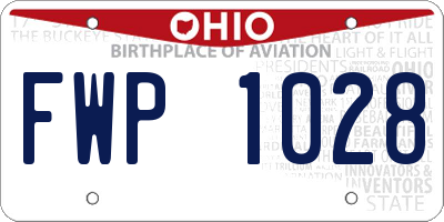 OH license plate FWP1028