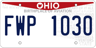 OH license plate FWP1030