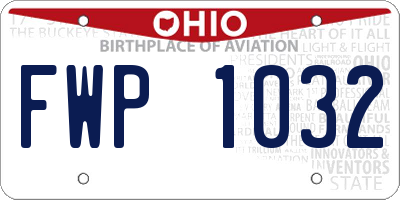 OH license plate FWP1032