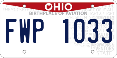 OH license plate FWP1033