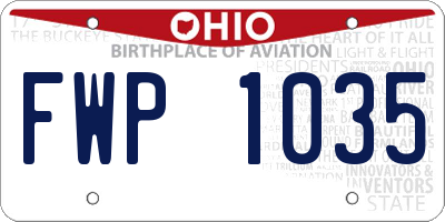 OH license plate FWP1035