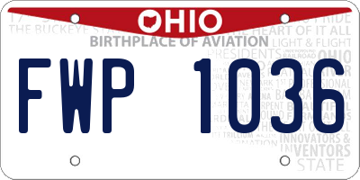 OH license plate FWP1036