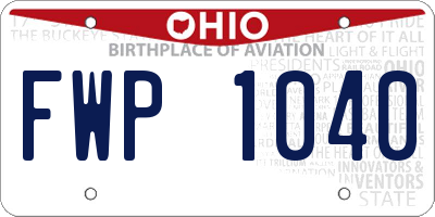 OH license plate FWP1040