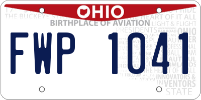 OH license plate FWP1041