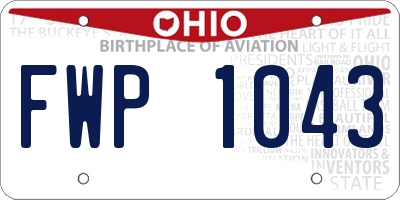 OH license plate FWP1043