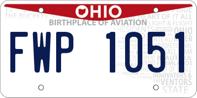 OH license plate FWP1051