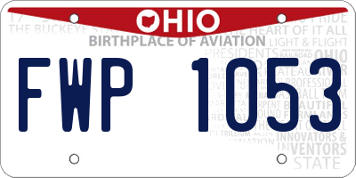 OH license plate FWP1053