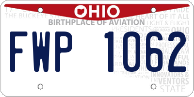 OH license plate FWP1062