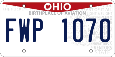 OH license plate FWP1070