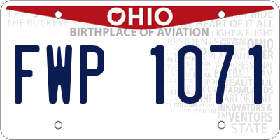 OH license plate FWP1071