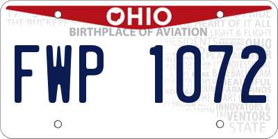 OH license plate FWP1072