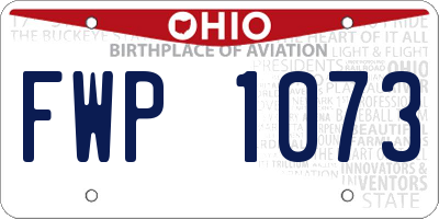 OH license plate FWP1073