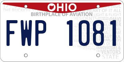 OH license plate FWP1081