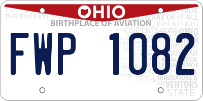 OH license plate FWP1082