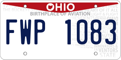 OH license plate FWP1083