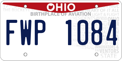 OH license plate FWP1084