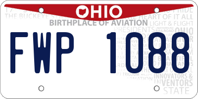 OH license plate FWP1088