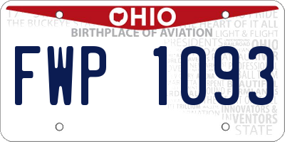 OH license plate FWP1093