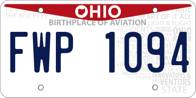 OH license plate FWP1094